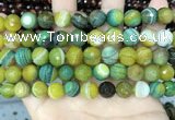 CAA5166 15.5 inches 10mm faceted round banded agate beads