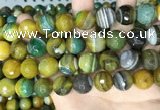 CAA5169 15.5 inches 16mm faceted round banded agate beads