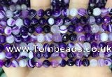 CAA5178 15.5 inches 6mm faceted round banded agate beads