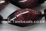 CAA518 20*40mm faceted & twisted nuggets agate druzy geode beads