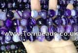 CAA5181 15.5 inches 12mm faceted round banded agate beads