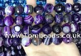 CAA5183 15.5 inches 16mm faceted round banded agate beads