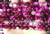 CAA5186 15.5 inches 8mm faceted round banded agate beads