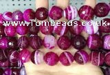 CAA5190 15.5 inches 16mm faceted round banded agate beads