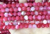 CAA5193 15.5 inches 8mm faceted round banded agate beads