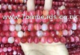 CAA5199 15.5 inches 6mm faceted round banded agate beads