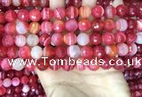 CAA5200 15.5 inches 8mm faceted round banded agate beads