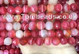 CAA5202 15.5 inches 12mm faceted round banded agate beads