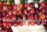 CAA5210 15.5 inches 14mm faceted round banded agate beads