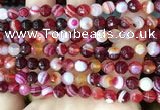 CAA5213 15.5 inches 6mm faceted round banded agate beads