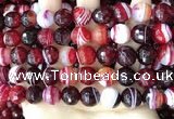 CAA5216 15.5 inches 12mm faceted round banded agate beads