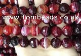 CAA5218 15.5 inches 16mm faceted round banded agate beads