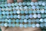 CAA5221 15.5 inches 8mm faceted round banded agate beads