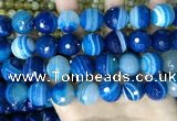 CAA5232 15.5 inches 16mm faceted round banded agate beads