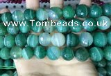 CAA5239 15.5 inches 16mm faceted round banded agate beads