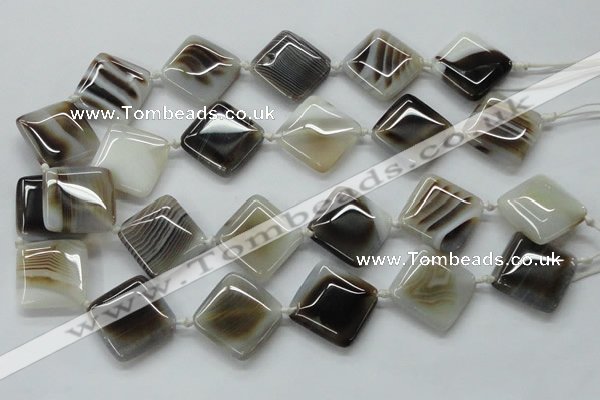 CAA524 15.5 inches 25*25mm diamond madagascar agate beads