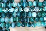 CAA5244 15.5 inches 12mm faceted round banded agate beads