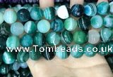 CAA5245 15.5 inches 14mm faceted round banded agate beads