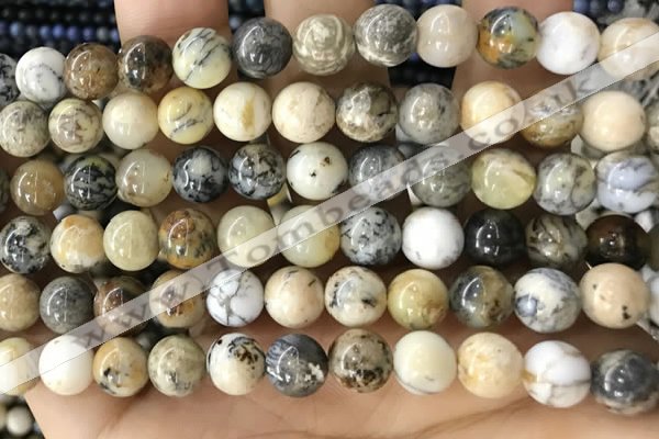 CAA5258 15.5 inches 10mm round dendrite agate beads wholesale