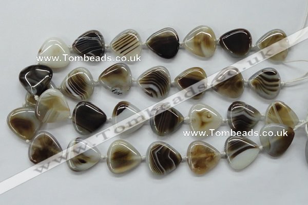 CAA527 15.5 inches 25*25mm triangle madagascar agate beads