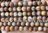 CAA5273 15.5 inches 10mm round natural red crazy lace agate beads