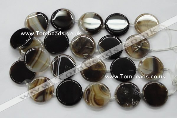 CAA528 15.5 inches 34mm flat round madagascar agate beads