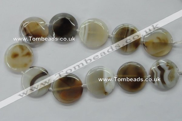 CAA529 15.5 inches 35mm flat round madagascar agate beads