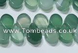 CAA5307 Top drilled 6*8mm flat teardrop line agate beads