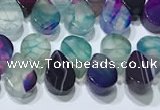 CAA5313 Top drilled 6*8mm flat teardrop line agate beads