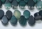 CAA5317 Top drilled 6*8mm flat teardrop line agate beads