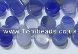 CAA5318 Top drilled 6*8mm flat teardrop line agate beads