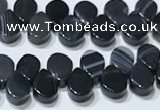 CAA5322 Top drilled 6*8mm flat teardrop line agate beads