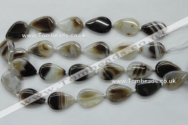 CAA533 15.5 inches 20*30mm flat teardrop madagascar agate beads