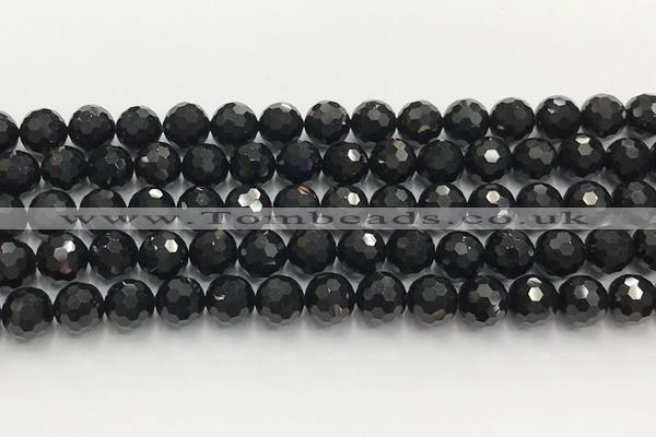CAA5339 15.5 inches 10mm faceted round black onyx beads wholesale