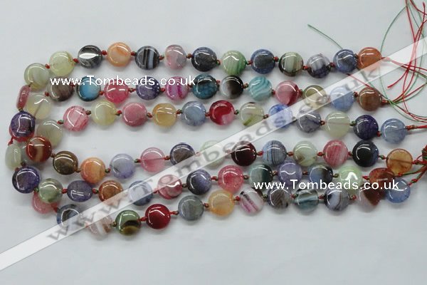 CAA541 15.5 inches 12mm flat round dyed madagascar agate beads