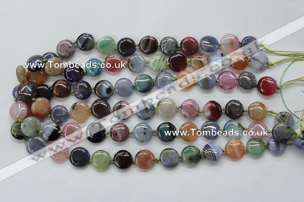 CAA542 15.5 inches 14mm flat round dyed madagascar agate beads