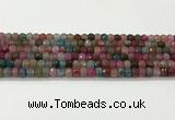 CAA5435 15.5 inches 6*8mm faceted rondelle agate gemstone beads