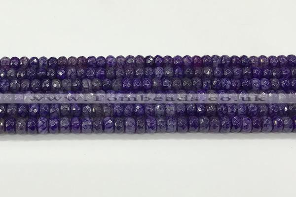 CAA5436 15.5 inches 6*8mm faceted rondelle agate gemstone beads