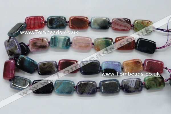 CAA545 15.5 inches 18*25mm rectangle dyed madagascar agate beads