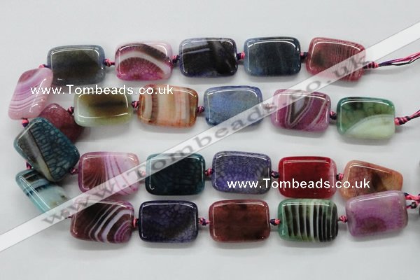 CAA546 15.5 inches 22*30mm rectangle dyed madagascar agate beads