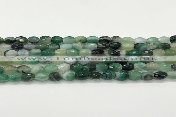 CAA5472 15.5 inches 8*12mm faceted rice agate beads