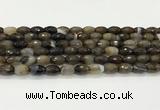 CAA5478 15.5 inches 8*12mm faceted rice agate beads