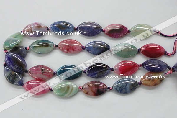 CAA548 15.5 inches 18*30mm marquise dyed madagascar agate beads