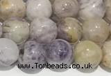 CAA5486 15 inches 6mm round purple flower stone beads