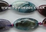 CAA551 15.5 inches 15*30mm oval dyed madagascar agate beads