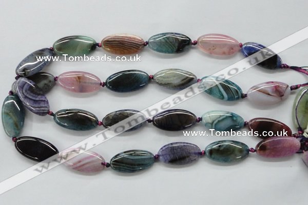 CAA551 15.5 inches 15*30mm oval dyed madagascar agate beads