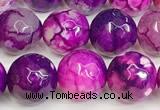 CAA5524 15 inches 10mm faceted round fire crackle agate beads