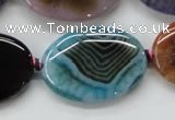 CAA554 15.5 inches 25*35mm oval dyed madagascar agate beads