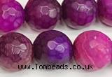 CAA5541 15 inches 12mm faceted round fire crackle agate beads