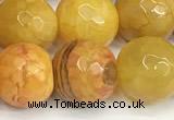 CAA5544 15 inches 12mm faceted round fire crackle agate beads